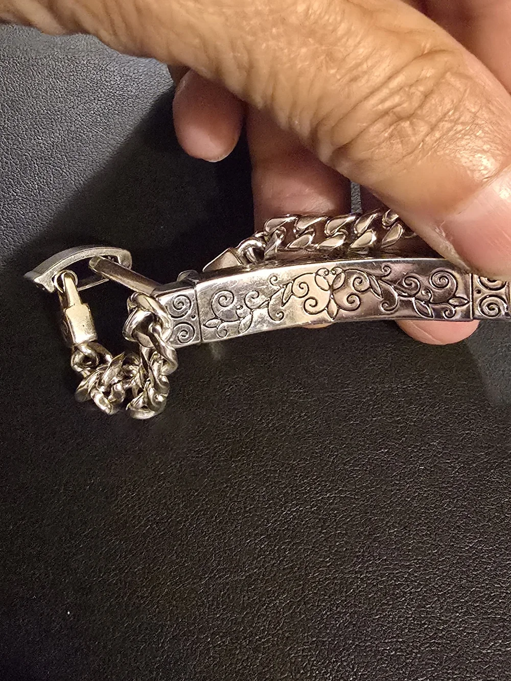 BRIGHTON Sisters RETIRED Engraved Silver ID Bracelet